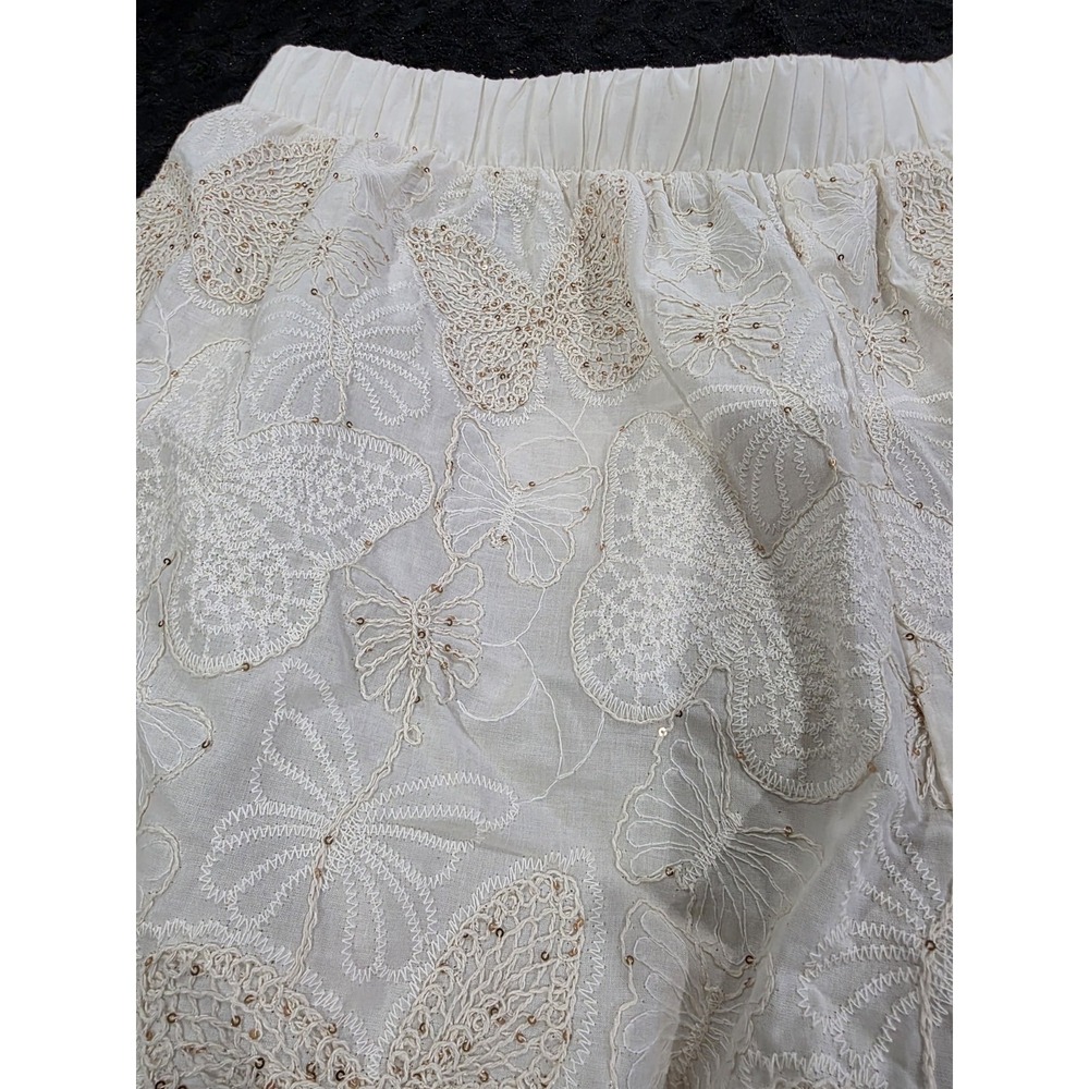 NWT Liv Los Angeles 100% Cotton Embroidered Shirt with Ballon Sleeves Size XL